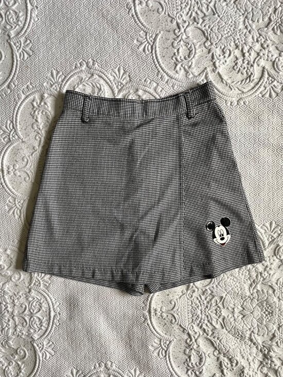 Disney Pants - Vintage 90s Disney Mickey Unlimited Mini Skort Classic Black + White Houndstooth